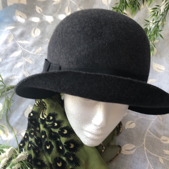J JILL Gray 100% Wool Hat with black ribbon accent - Picture 16 of 16